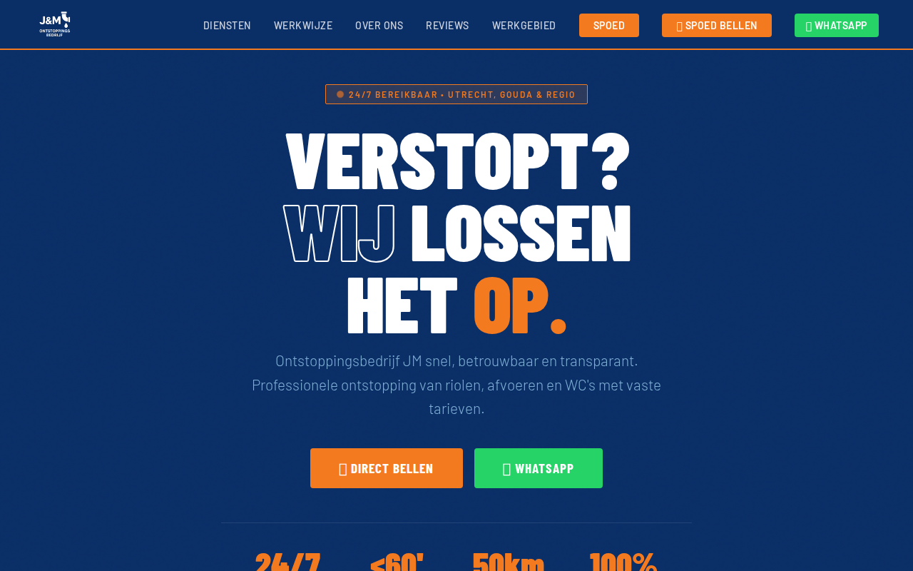 Website Ontstoppingsbedrijf JM
